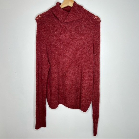 NEW Nordstrom Abound red pomegranate turtleneck knit sweater M - Picture 2 of 4